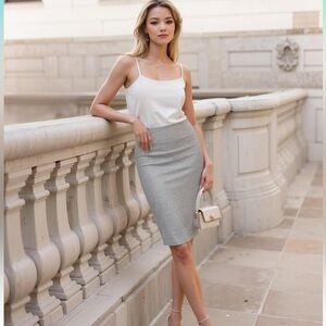Hybrid & Company Premium Nylon Ponte Stretch Office Pencil Skirt High Waist S 2X